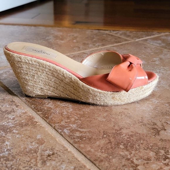 Valentino Mena Bow Espadrille Wedges Pink Shoes Eur. - Picture 7 of 10